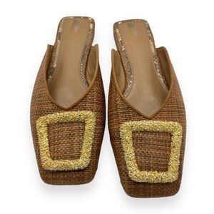 Sam Edelman Brown Leather Flats with Square Toe